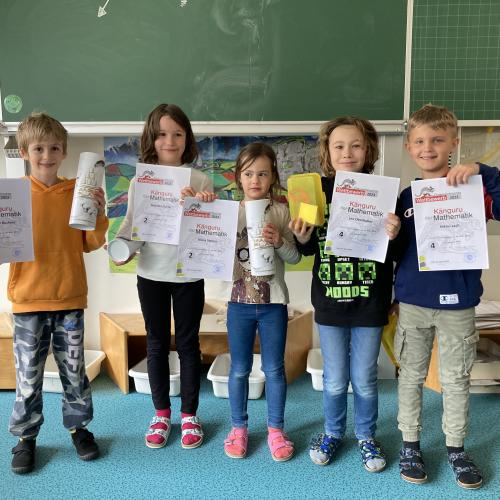 1. Klasse: 1. Platz: Alexander Buchner, 2. Platz: Rebekka Dorfer und Alissa Steiner, 4. Platz: Leo Oberhuber und Niklas Lach